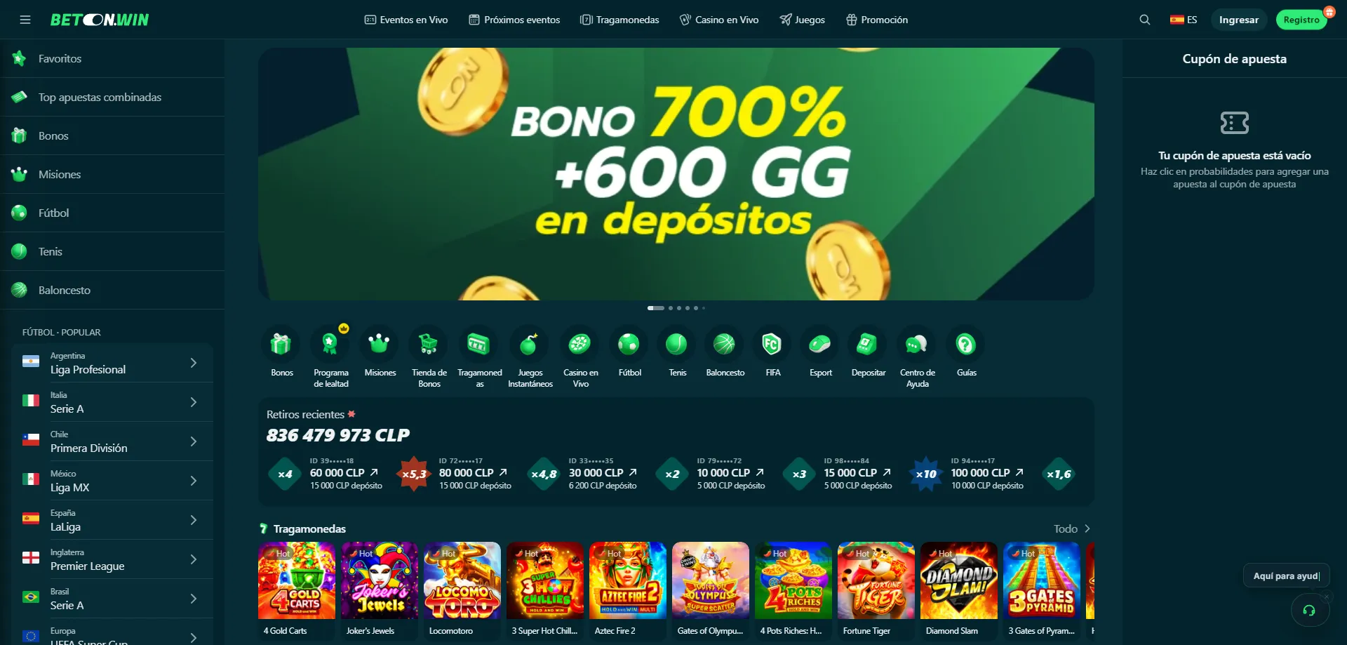 Aplicación móvil de BetonWin Casino para Android e iOS